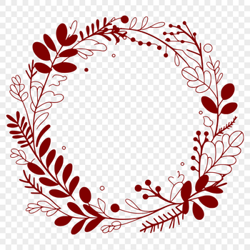 A digital template featuring a decorative wreath made up of layered flowers and foliage.