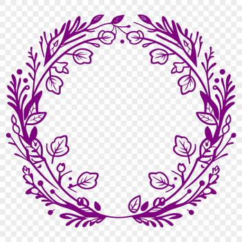 A delicate floral wreath design made from vector shapes.