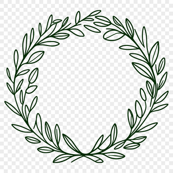 A digital floral wreath design made with vector graphics and suitable for various cutting machines.