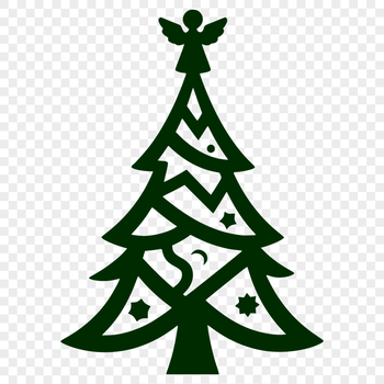 A stylized illustration of a Christmas tree made from vector graphics.