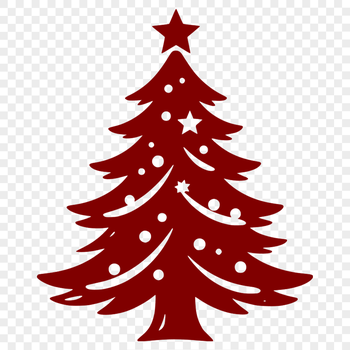 Decorative Christmas tree illustration in simple vector art style.