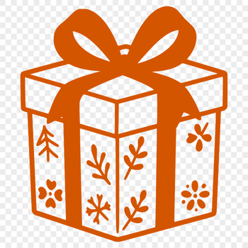 A rectangular gift box with a ribbon tied around it, perfect for wrapping presents during the holiday season.