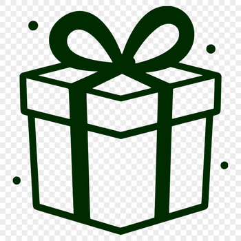 A simple, illustrated gift box with a festive bow, suitable for Christmas decorations or commercial use.