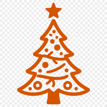 A minimalist vector graphic representation of a festive Christmas tree silhouette.