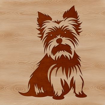 Close-up illustration of a sitting Yorkshire terrier dog, ideal for vector art and design projects.