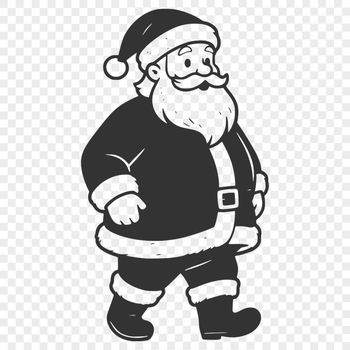 Vector illustration of Santa Claus in traditional attire, suitable for digital cutting machines and creative projects.