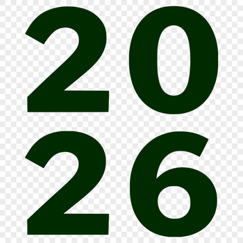 Illustrated greeting for the start of 2026, featuring decorative quotes in vector format.