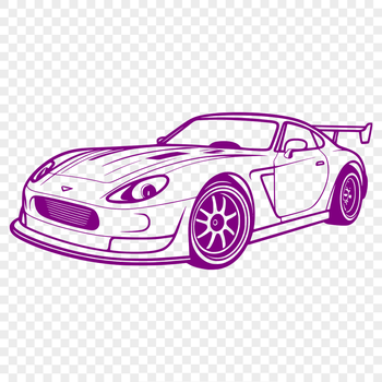 A sleek racing car with a bold design, suitable for vector art projects.