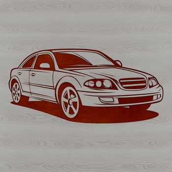A 2D illustration of a vehicle, designed as a vector graphic.