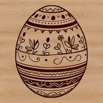 An illustrated Easter egg with intricate designs in a vector format.