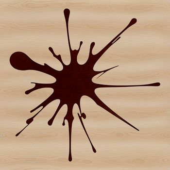 A stylized illustration of a splat shape with irregular boundaries and curved lines.
