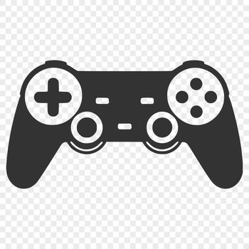 A digital game controller designed for video gaming, shown in vector format.