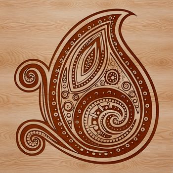 Ornate paisley pattern design with intricate details suitable for vector art projects.
