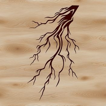 A stylized illustration of a bolt of lightning against a clear blue sky.