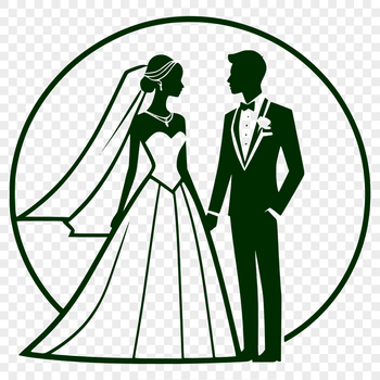 A young bride standing next to her groom on their special day, with a romantic outdoor setting.