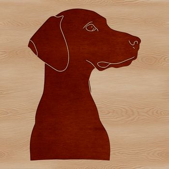A breed profile image of a Weimaraner dog in vector format.