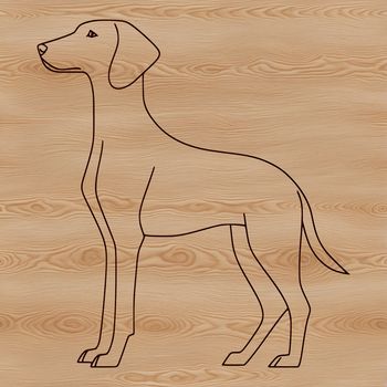 A standing Weimaraner dog breed illustration in vector format.