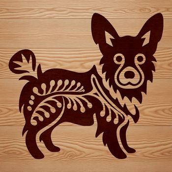 A traditional representation of a Welsh Corgi breed in vector format.