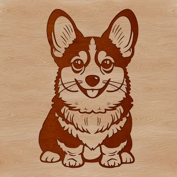 Vector graphic of a Welsh Corgi sitting pose in high-quality digital design.