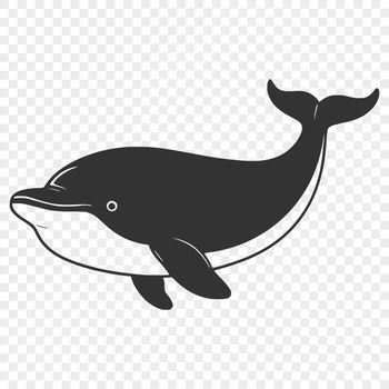 A vector illustration of a whale with detailed features suitable for cutting machines like Cricut or laser cutting.