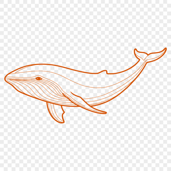 An SVG graphic of a whale silhouette suitable for commercial or personal use projects.