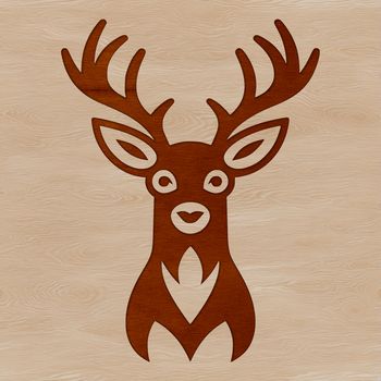 A detailed illustration of a deer's head, featuring intricate lines and shapes, suitable for vector design projects.