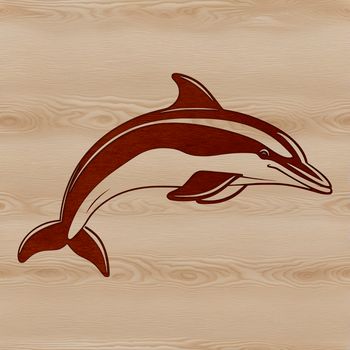 An aquatic mammal swimming underwater depicted in a simple vector design style.