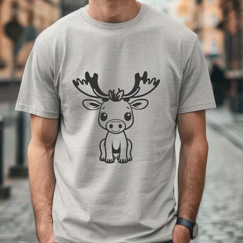 A high-quality vector illustration of a moose in a natural environment.