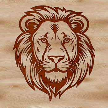 SVG illustration of a majestic lion's head with a golden mane.