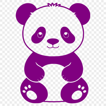 An SVG vector design featuring a realistic depiction of a Wild Animal, specifically a Panda.