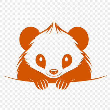 A close-up illustration of a skunk's face, peeking out from behind a leaf.