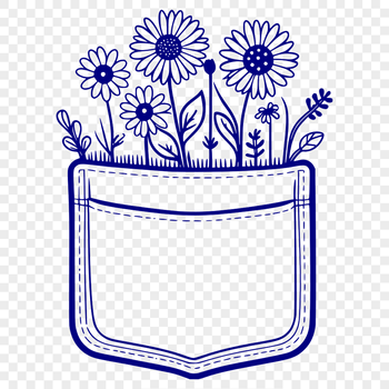 Illustrative flower pocket design suitable for various cutting machines.