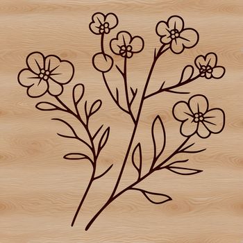 A graphic representation of a single wildflower in full color.