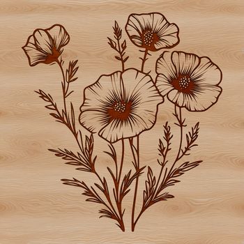 A stylized illustration of a wild flower in bloom, suitable for vector design.