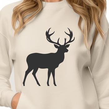 A graphic representation of a wild animal, an SVG deer design for creative projects.