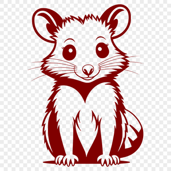 A digital illustration of a wild animal, specifically a possum, created as an SVG file for cutting machines like Cricut.