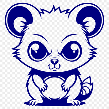 A detailed illustration of a wild possum, suitable for crafting and design projects.