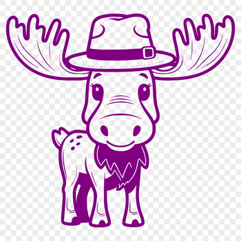 A realistic illustration of a moose, a wild animal native to North America.