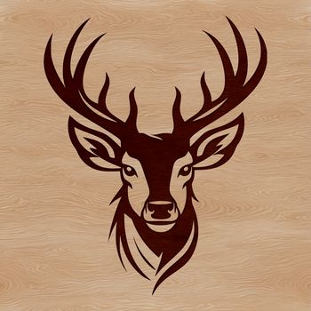 A detailed illustration of a deer's head, suitable for use in vector design projects.