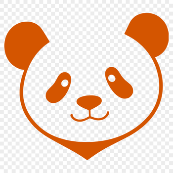 A close-up illustration of a giant panda bear's face, with detailed fur texture.