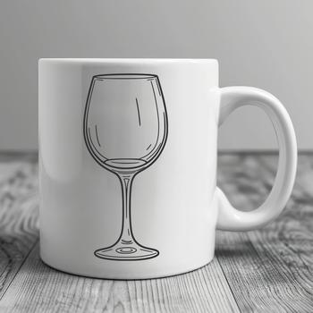 A wine glass filled with red wine on a table setting.
