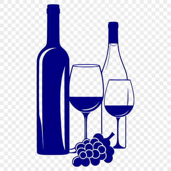 A digital representation of a glass filled with red wine, suitable for vector art design.