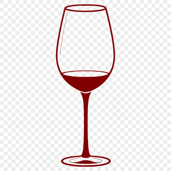 A glass filled with red wine, depicted in a simple vector design suitable for various uses.