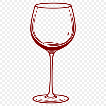 Vector graphics of a wine glass containing liquid, designed for digital use.