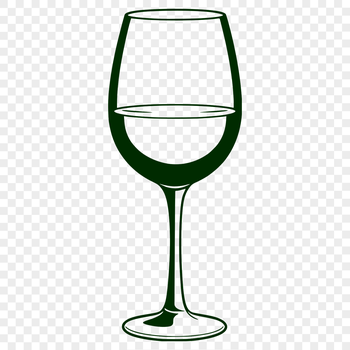 A vector graphic depiction of a wine bottle and glass on a table setting.