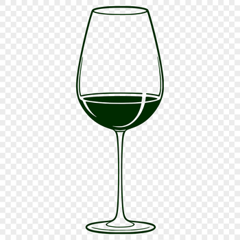 A wine glass filled with red liquid on a table or countertop.