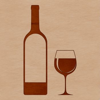 An empty wine glass with a bottle silhouette in the background.