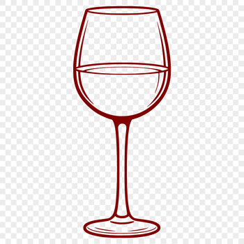 An abstract design featuring a wine-filled glass in a minimalist style.