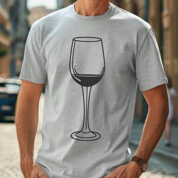 A stylized illustration of a glass filled with red wine, suitable for graphic design and craft projects.