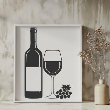 A stylized illustration of a glass filled with red wine, ideal for vector design projects.